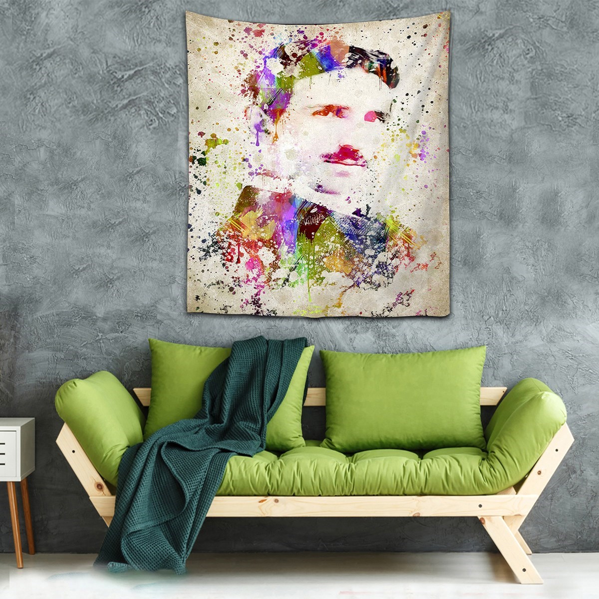 Nicola Tesla Electric Yıkanabilir Leke Tutmaz Kumaş Duvar Örtüsü Duvar Halısı Tapestry