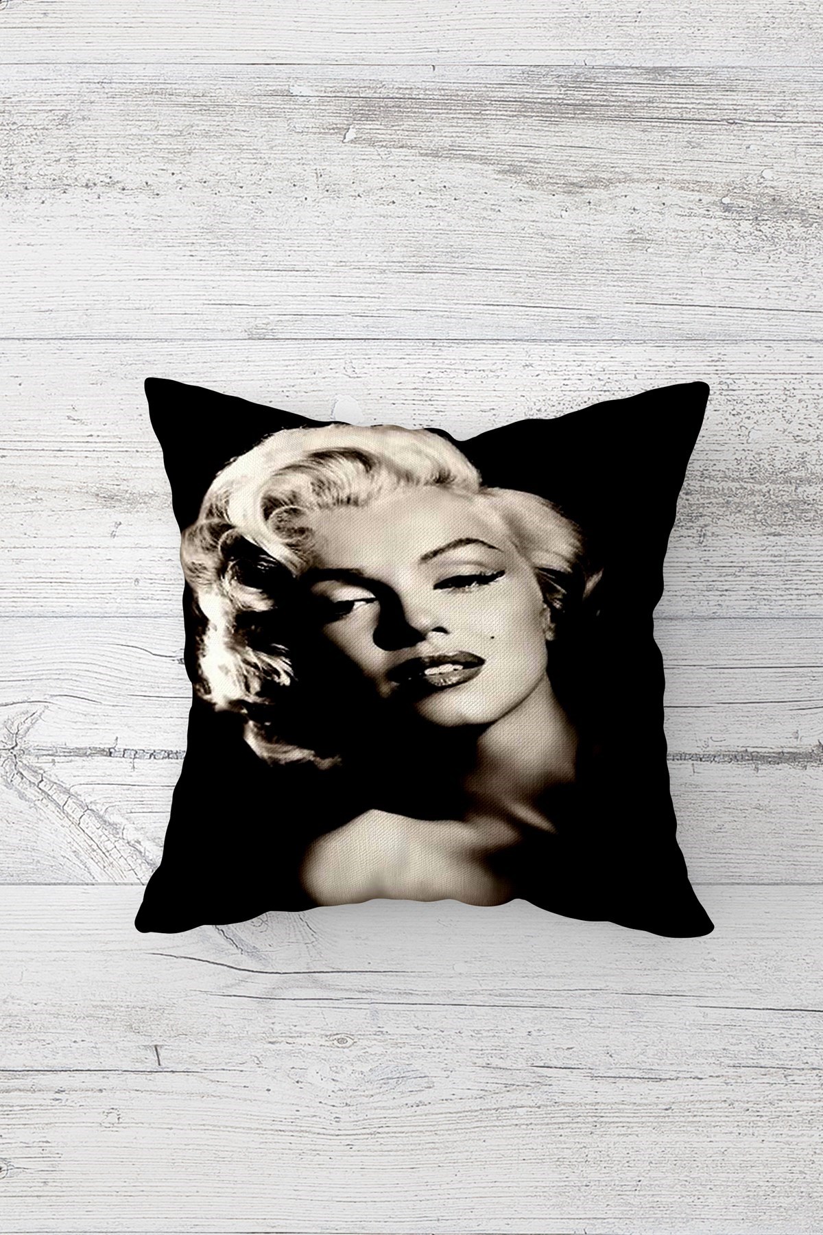 Marilyn Monroe Çift Tarafı Baskılı Gizli Fermuarlı Dekoratif Yastık Kılıfı Kırlent Kılıfı 