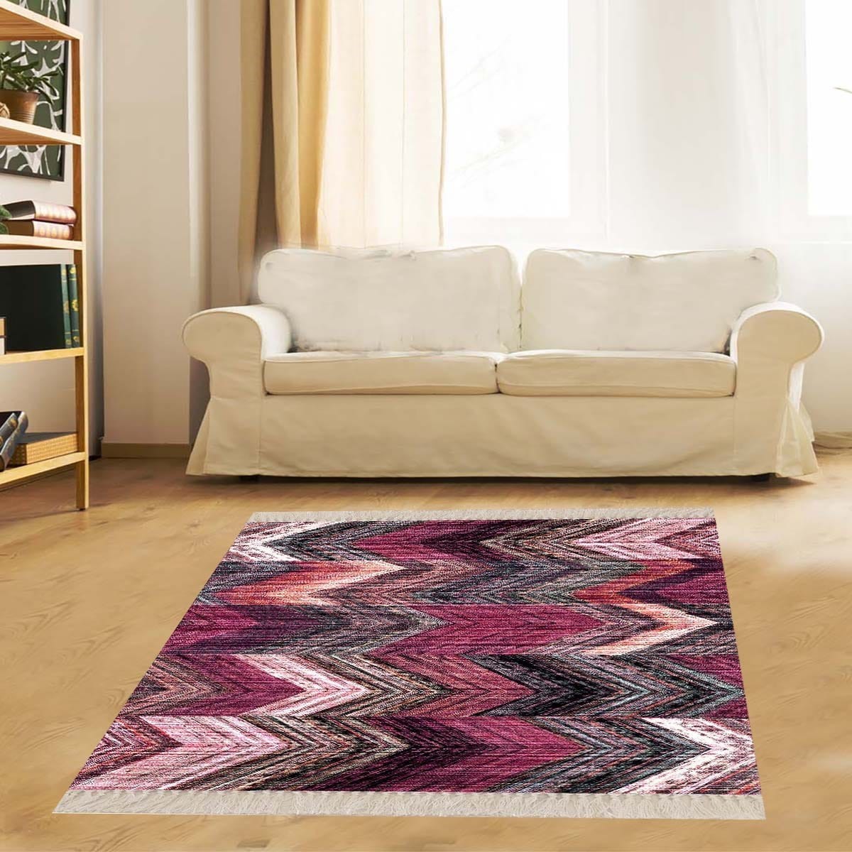 Otantik Kilim Desenli Etnik Dijital Baskı Yıkanabilir Modern Salon Halı ve Yolluk