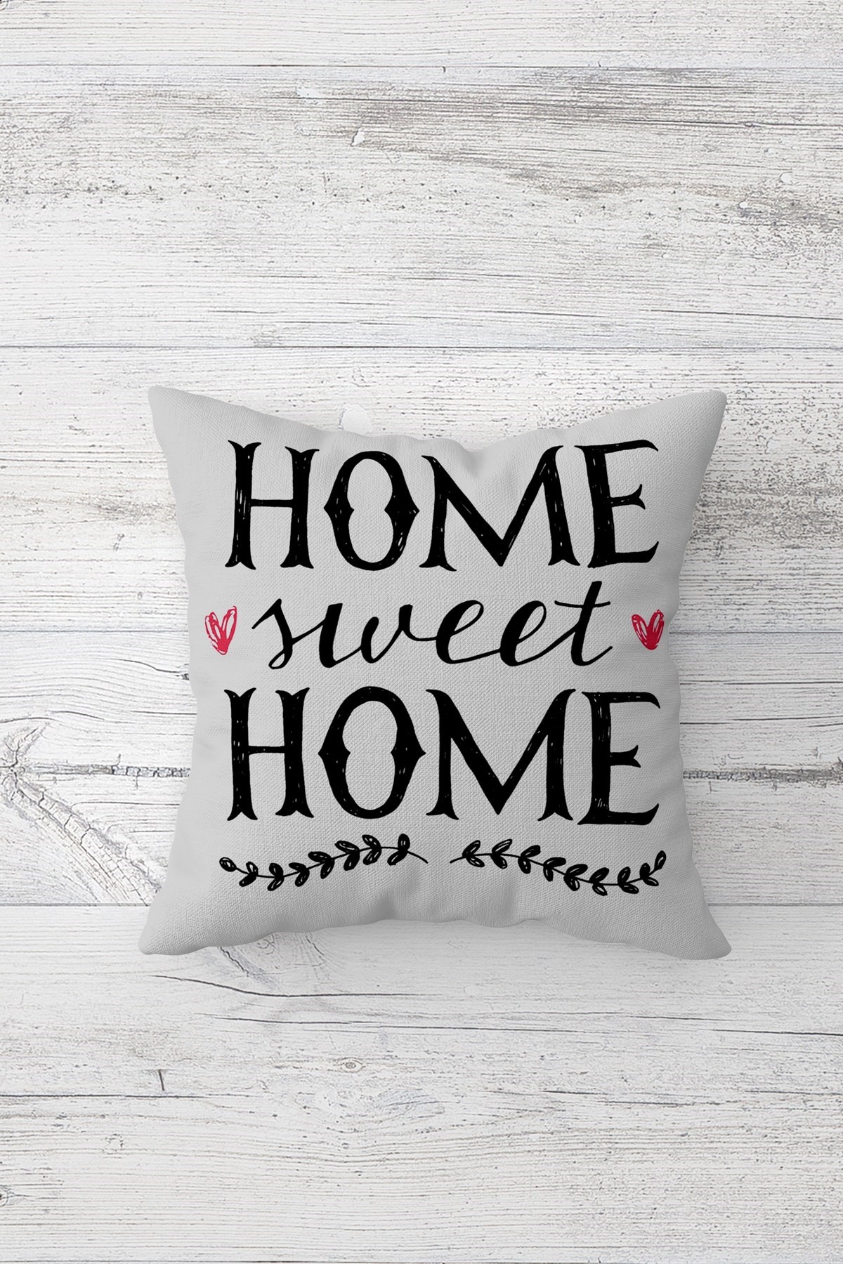 Home Sweet Home Çift Tarafı Baskılı Gizli Fermuarlı Dekoratif Yastık Kılıfı Kırlent Kılıfı 