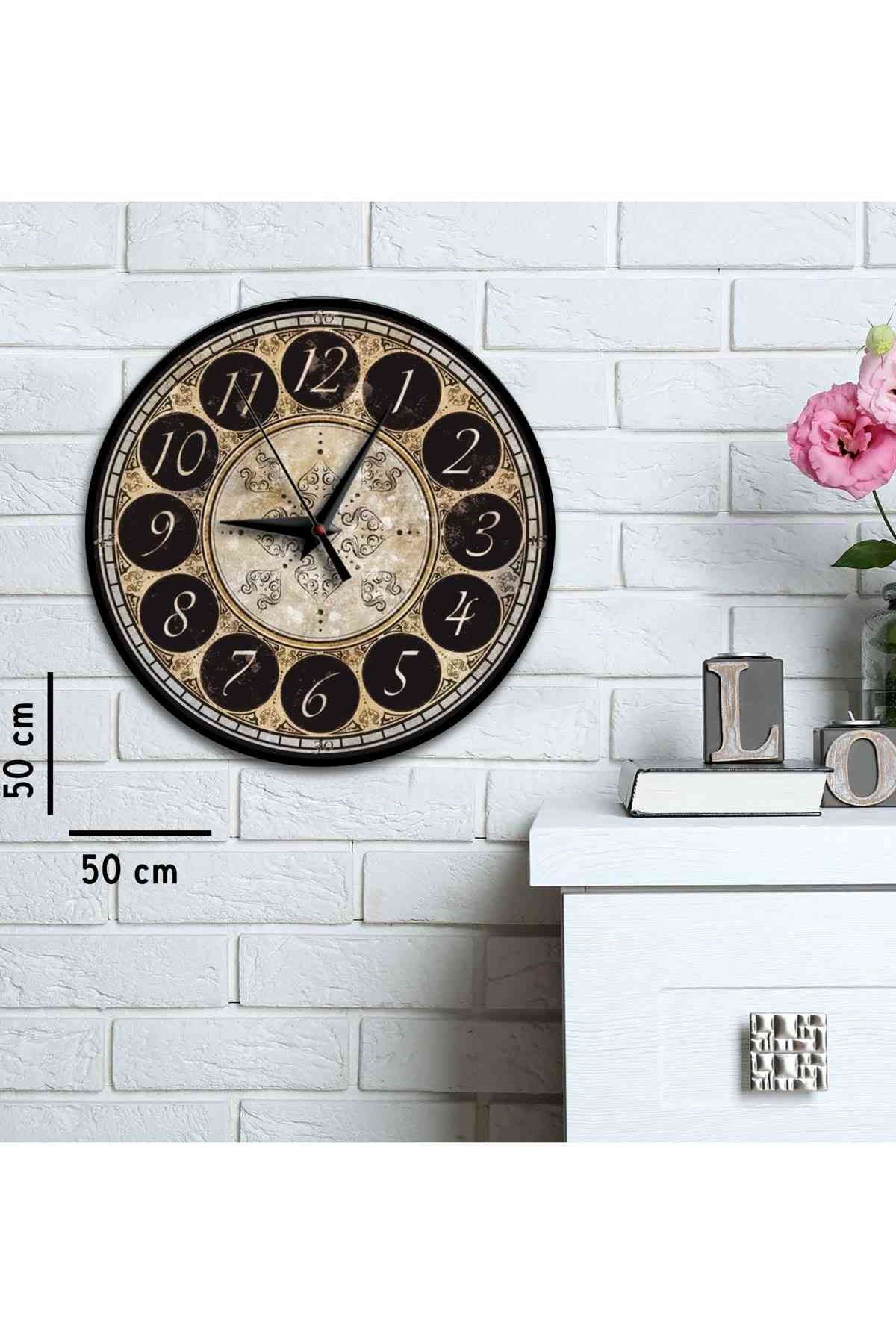 Vintage Mdf Duvar Saati-50X50 Cm - Y-055