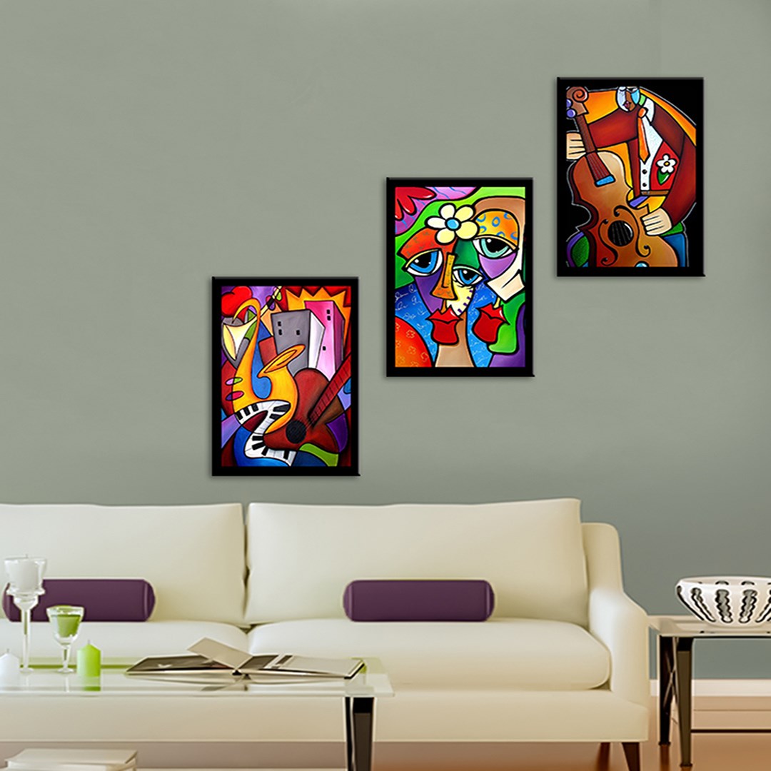 3 Parça Popart Tasarım Mdf Tablo  - 3Prc40X30-0133  40X30