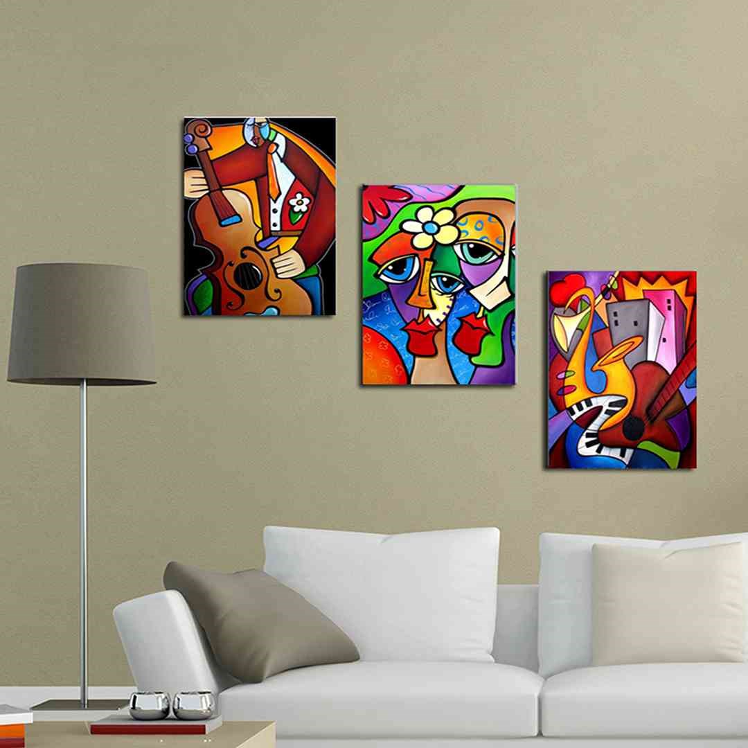 3 Parça Pop Art Mdf Tablo - T-3Prc40X30-0042  40X30