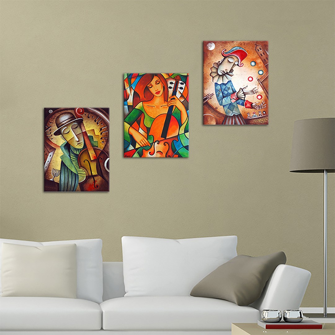 3 Parça Popart Tasarım Mdf Tablo  - 3Prc40X30-0128  40X30