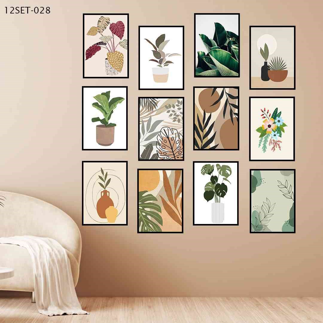 12Li Çerçeve Görünümlü Eyfel Siyah Sarı Modern Mdf Tablo - 12set-028  15x20