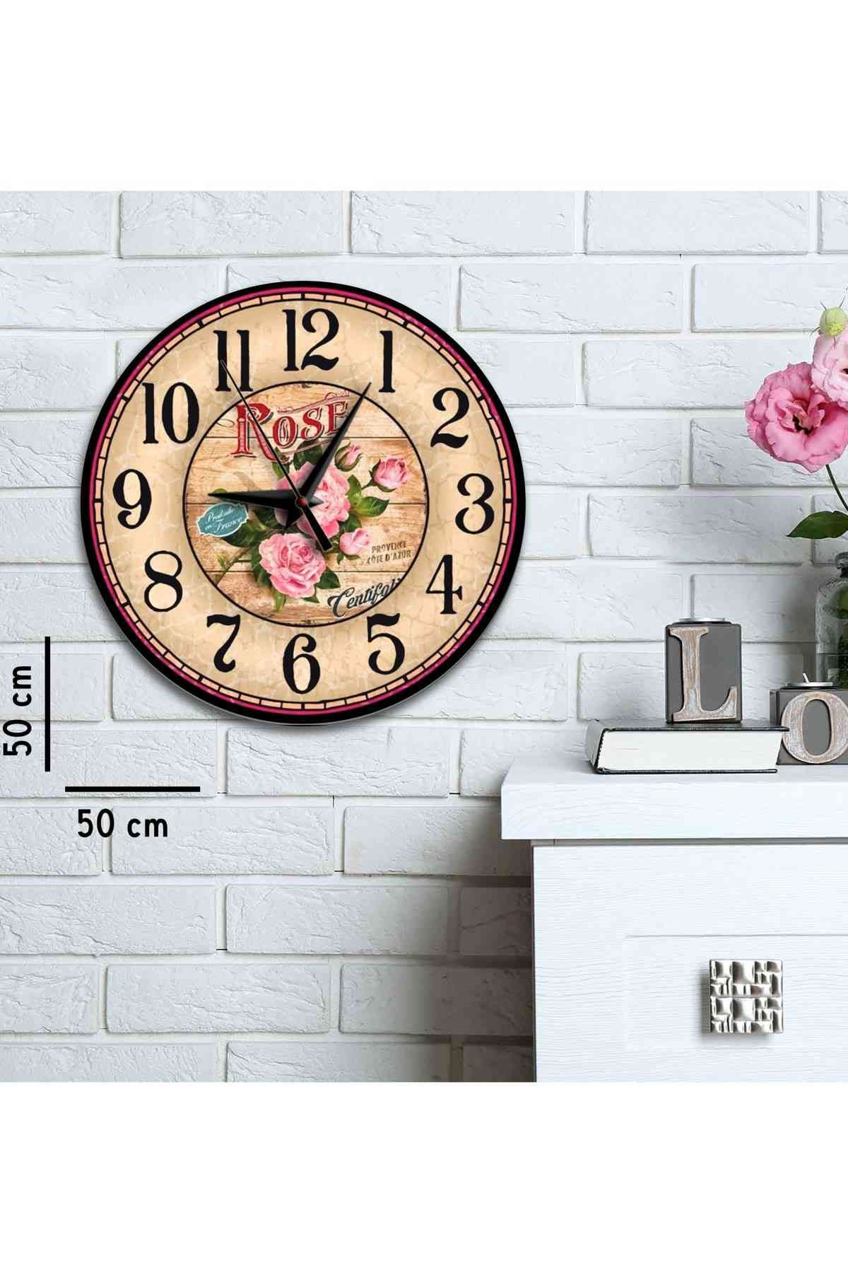 Vintage Mdf Duvar Saati-50X50 Cm - Y-049