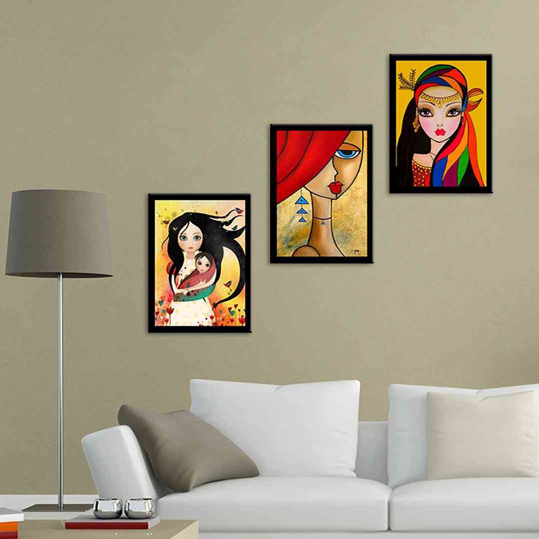 3 Parça Pop Art Mdf Tablo  - 3Prc40X30-0147  40X30