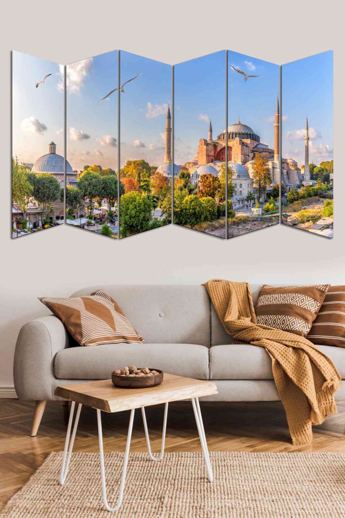 Evimona 6 Parçalı Cami Manzaralı  Mdf Tablo