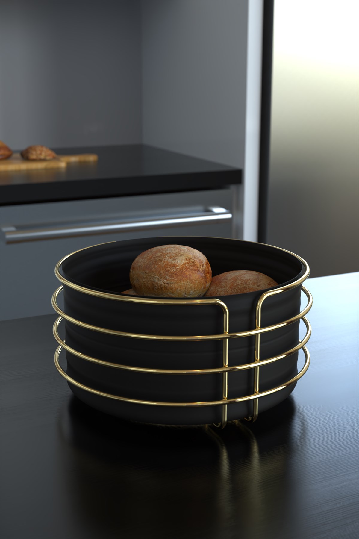 METAL EKMEKLİK SEPETİ YUVARLAK