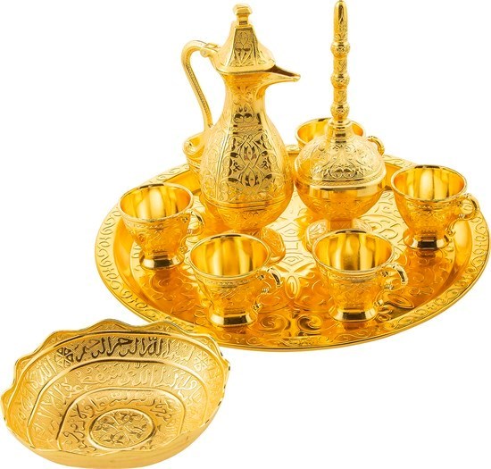 Ebruli Zemzem Tam Set (Altın) - 26518