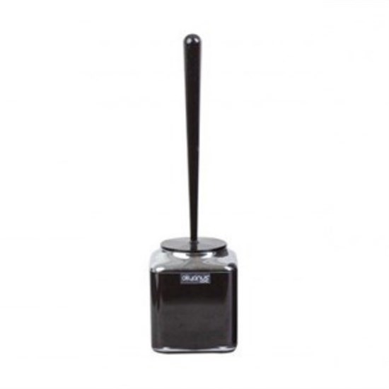 Çift Baskılı Kare Tuvalet Fırçası Krom - Siyah - 32608