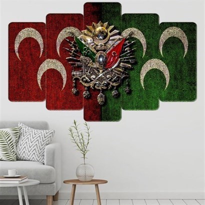 Osmanlı Temalı 5 Parçalı Mdf Dekoratif Tablo 5M-2-17971