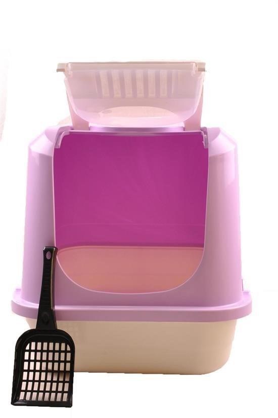 BUFFER® Fonksiyonel Kapalı Kedi Tuvaleti Büyük Boy (Karışık Renk)