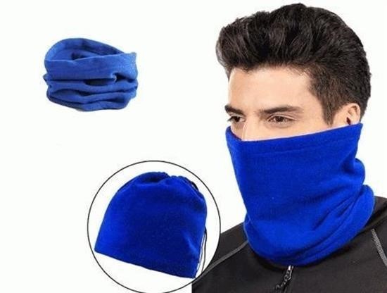 BUFFER® Mavi Renkli Bere Terletmez Kumaşlı Unisex Polar Bere Boyunluk