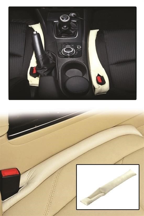 BUFFER® Koltuk ile Konsol Arası Boşluk Kapatıcı Düşme Önleyici Beyaz Deri