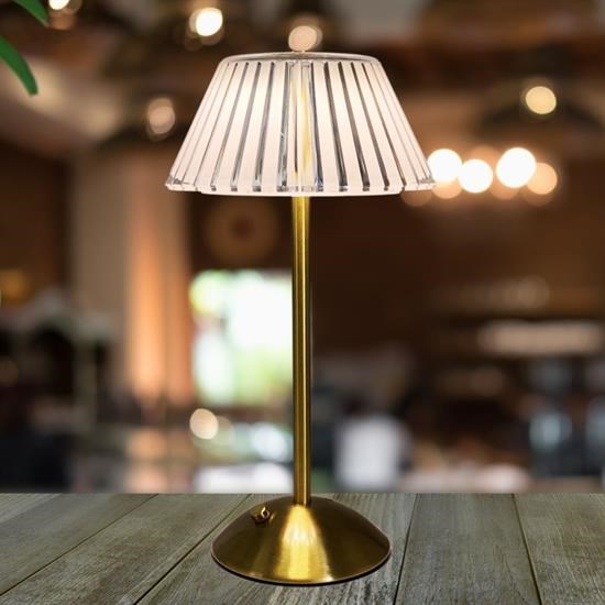 BUFFER® Masa Üstü Taşınabilir USB Şarjlı Dokunmatik Eskitme Aydınlatıcı Aplik Led Kristal Abajur