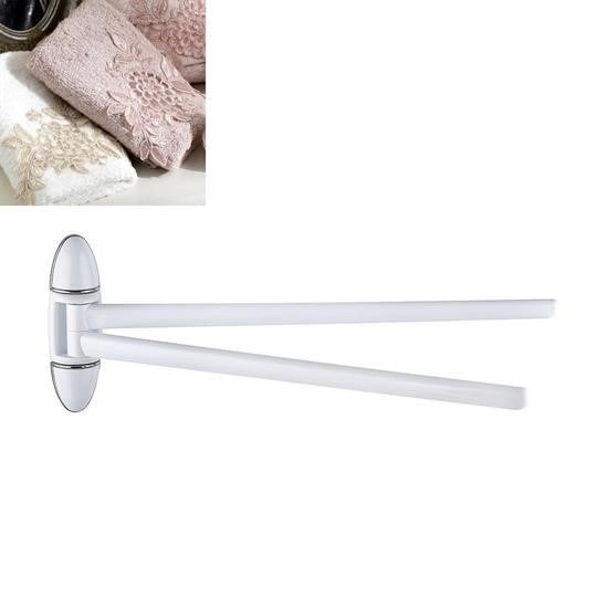 BUFFER® Lüks Milenyum Döner 2Li Eloksallı Havluluk Duş Havlu Askılığı