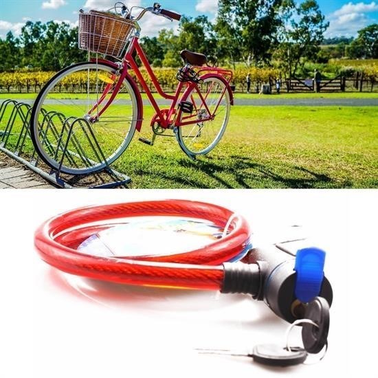 BUFFER® Çalınma Engelleyici Pvc Kaplamalı Kablo Halat Bisiklet Kilidi