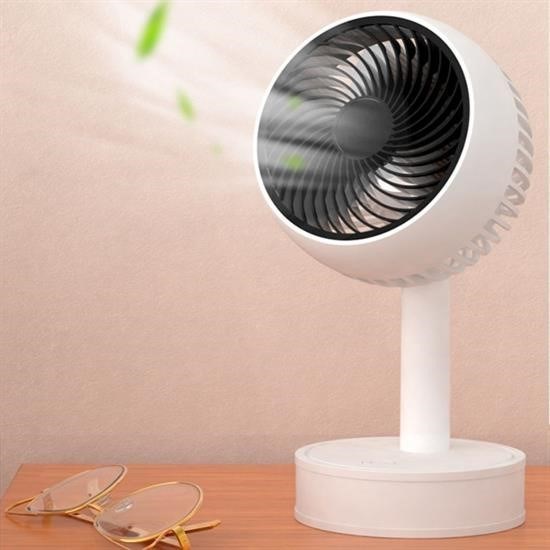 BUFFER® Mini Masaüstü 90 Derece Dönebilen 3 Kademeli USB Şarjlı Doğal Rüzgar Etkili Fan