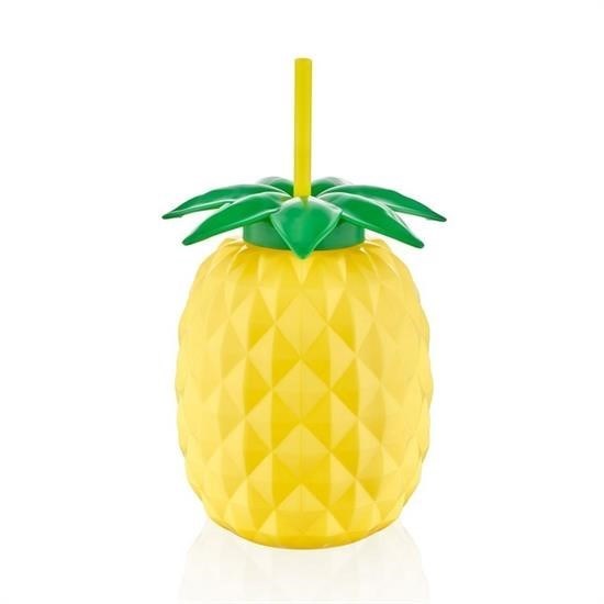 BUFFER® Ananas Şekilli Pipetli Suluk Bükülebilir Pipetli Matara