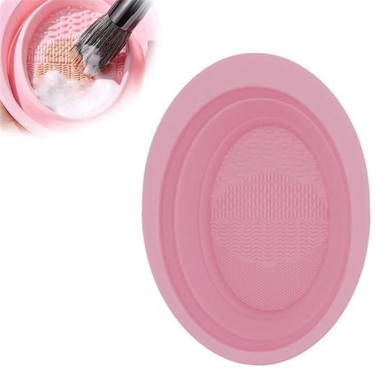  BUFFER® Katlanabilir Silikon Makyaj Fırça Temizleme Matı Makyaj Aleti Yıkama Pedi Kurutma Standı