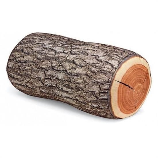 BUFFER® Eğlenceli 3D Odun Yastık Kütük Ağaç görünümlü Dekoratif Minder