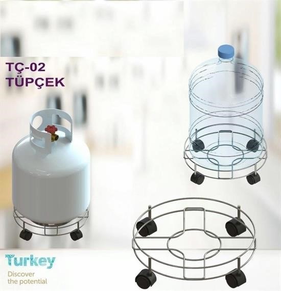 BUFFER® Tekerlekli Tüp Saksı ve Damacana Altlığı Taşıyıcısı El Arabası