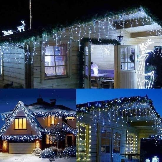 BUFFER® 3 Metre 8 Fonksiyonlu 16 Saçaklı Led Işıklı Perde 3 x 1 (Beyaz)