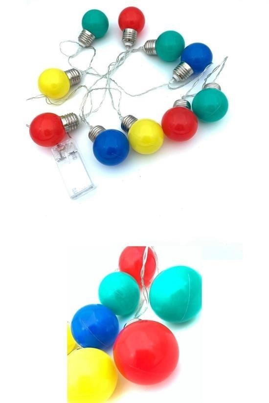 BUFFER® Nostaljik Üç Renkli Ampul Şerit Led Işık Zinciri Aydınlatma