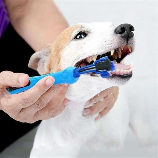 BUFFER® 3 Taraflı Yumuşak Kedi Köpek Diş Fırçası Tatar ve Çürüme Önleyici