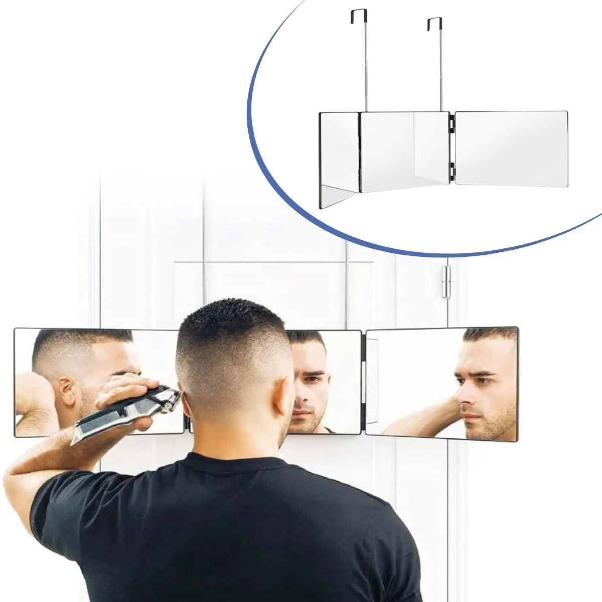 BUFFER® Asılabilen Yüksekliği Ayarlanabilen 3 Farklı Açıda Açısal Traş Makyaj Aynası