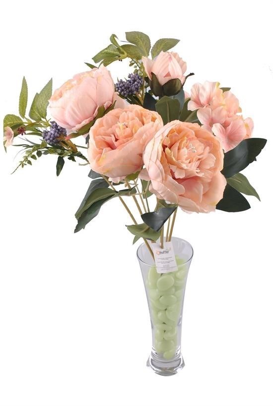 BUFFER® 9 Dallı 40 cm Gül Yapay Çiçek Yavruağzı-CK003YA