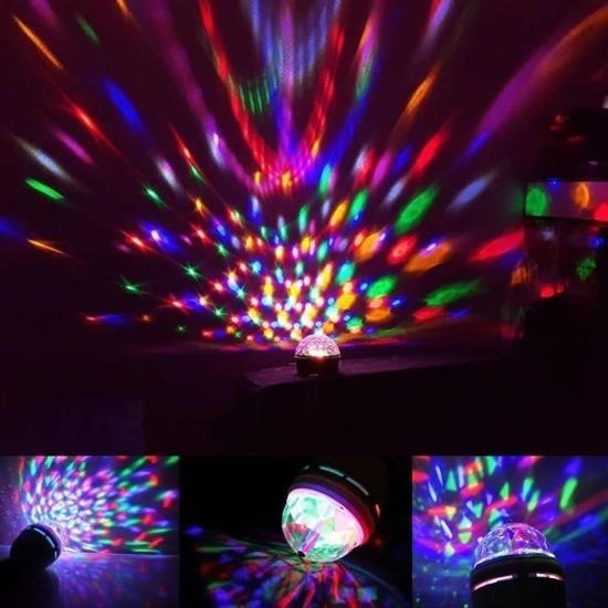 BUFFER® 360 Derece Dönen Disko Tarzı Renkli Dekoratif Disco Lamba