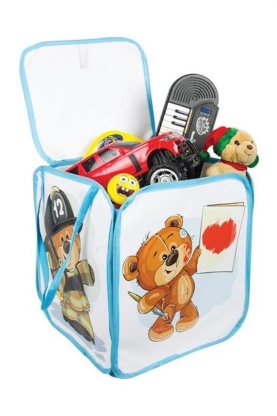 BUFFER® Katlanabilir Taşınabilir Oyuncak Toplama Saklama Sepeti Kutusu Mavi