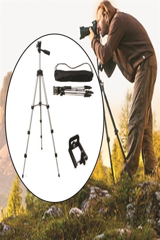 BUFFER® Taşıma Çantalı 170 cm Profesyonel Tripod Telefon Başlığı Hediyeli