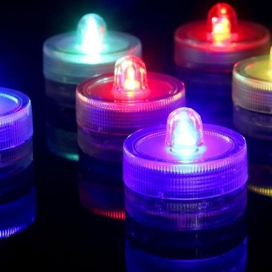 BUFFER® Su Geçirmez Led Mum Dekoratif Mini Su Altı Aydınlatması 12li Set