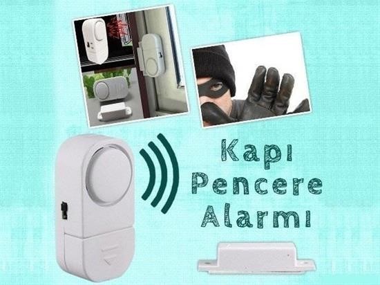 BUFFER® Pilli Kapı Pencere Mini Alarm Yüksek Sesli Hırsız Savar Alarm