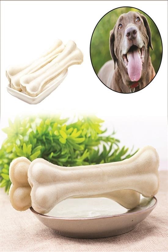 BUFFER® Sütlü Pres Deri Köpek Çiğneti Kemik 32 Cm