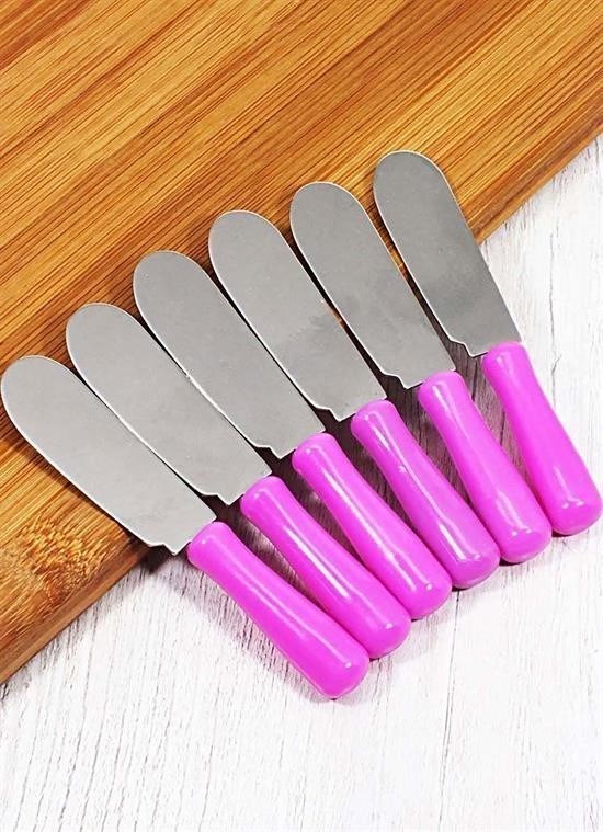 BUFFER® Renkli Saplı 6 Adet Tereyağı Reçel Çikolata Sürme Bıçağı Seti