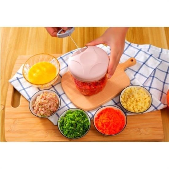 BUFFER® İpli Çekmeli Pratik Meyve Sebze Doğrayıcı 5 Bıçaklı El Rondosu