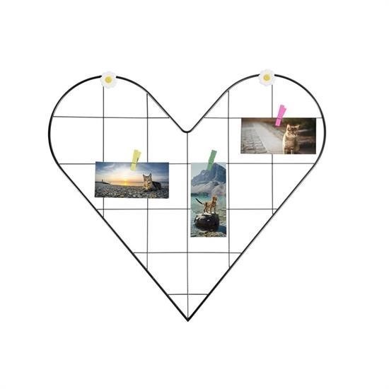 BUFFER® Fotoğraf ve Notlar İçin Metal Kalp Model Led Işıklı Ferforje Pano