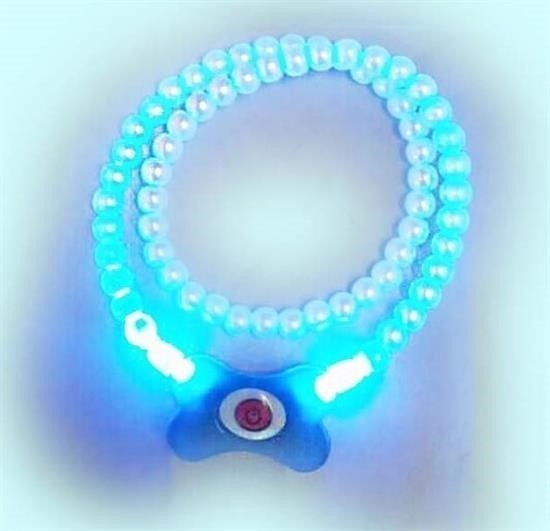 BUFFER® Mavi Neon Led Işıklı 125 cm Gece Kedi Köpek Gezdirme Kolyesi