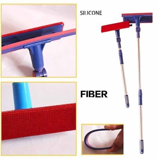 BUFFER® Oynar Başlıklı Mikrofiber Çift Taraflı Cam Silme Aleti Aparatı