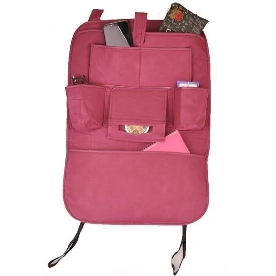 BUFFER® Araç İçi Pembe Koltuk Arkası Koruyucu Eşya Düzenleyici Organizer Cep