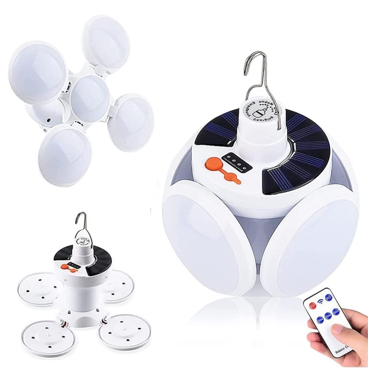 BUFFER®  Solar Panelli Şarjlı 5'li Katlanabilir Acil Durum Kamp Lambası