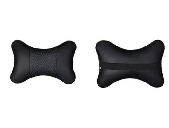 BUFFER® 2 Adet Araç içi Ergonomik Siyah Deri Boyun ve Seyehat Yastığı