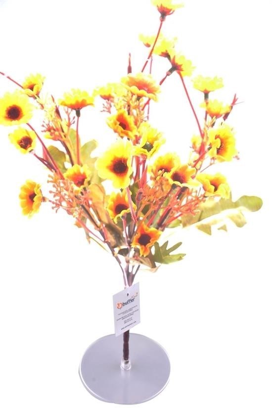BUFFER® 7 Dallı 33 cm Dekoratif Papatya Yapay Sahte Sarı Süs Çiçeği