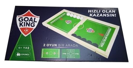 BUFFER® Goal King Sling Puck Hızlı Sapan Oyunu + 9 Taş Oyunu 2 Oyun Bir Arada