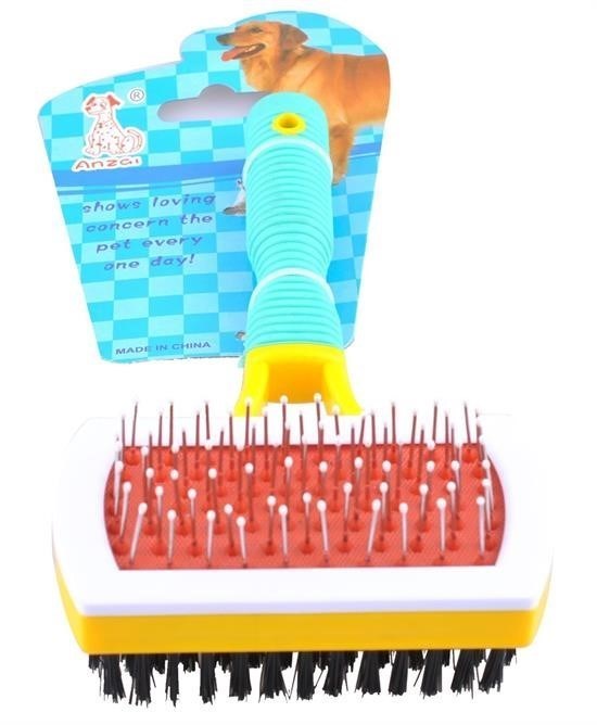 BUFFER® Telli Çift Taraflı Ergonomik Evcil Hayvan Tarama Fırçası Tarağı