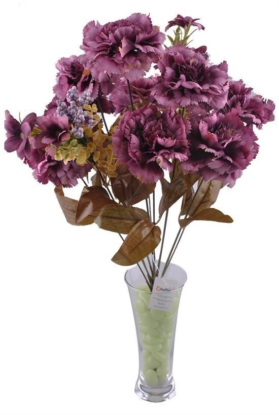 BUFFER® 11 Dallı 50 cm Karanfil Yapay Çiçek Mor-CK002MR